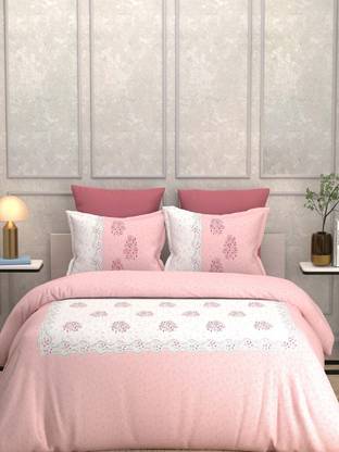 Bombay Dyeing Cotton Super King Flat 200 TC Floral Bedsheet