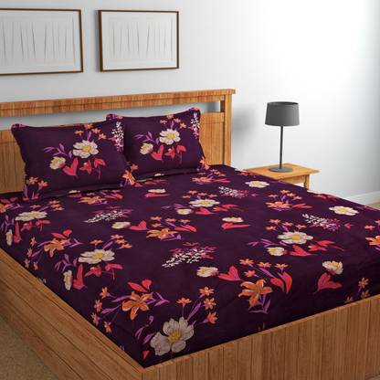 NCS Cotton Double Flat 300 TC Floral Bedsheet