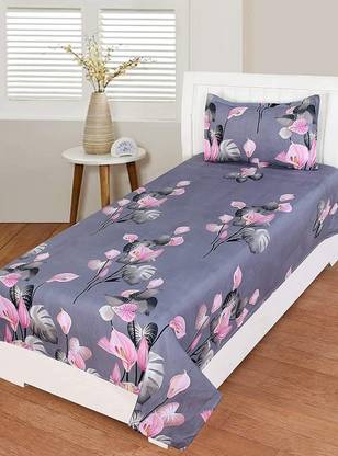 CHOCO CREATION Cotton Single Flat 210 TC Abstract Bedsheet