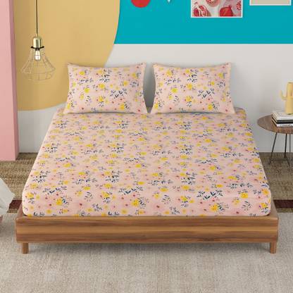 Sleepyhead Cotton Double Flat 210 TC Floral Bedsheet