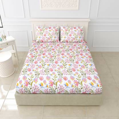 urban jaipur Cotton King Flat 300 TC Printed Bedsheet