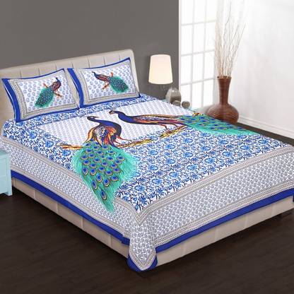 Rista Cotton Double Flat 150 TC Printed Bedsheet