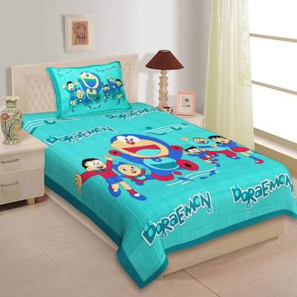 KAANY FAB Cotton Single Flat 144 TC Cartoon Bedsheet