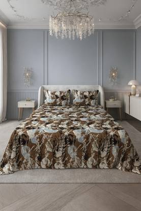 SCHp Woolen, Velvet Double Flat 240 TC Printed Bedsheet