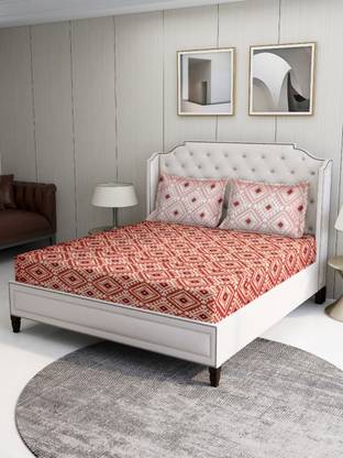 Bombay Dyeing 100 TC Cotton Double Floral Flat Bedsheet