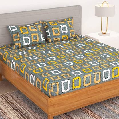 Spring Board Cotton, Microfiber Double, King Flat 104 TC Abstract Bedsheet