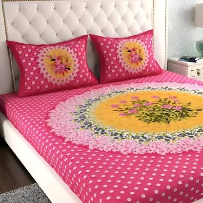 MAGICAL Cotton Double Flat 104 TC Printed Bedsheet