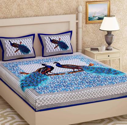 MAGICAL 104 TC Cotton Double Printed Flat Bedsheet