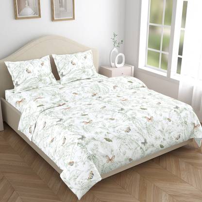 haus & kinder Cotton King Flat 144 TC Printed Bedsheet