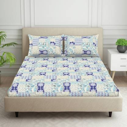 Welspun Polycotton Double Flat 120 TC Floral Bedsheet