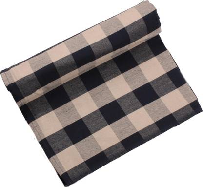 BALAJI TEX 200 TC Cotton Single Checkered Flat Bedsheet
