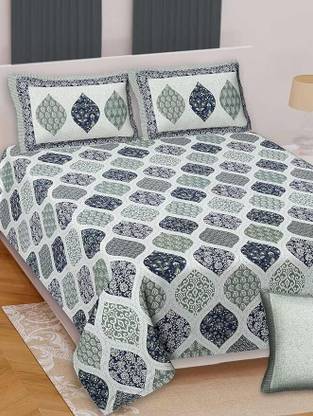 Relaxfeel Cotton Double Flat 244 TC Printed Bedsheet