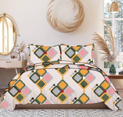 Comfort Shoppy Cotton Super King, King Flat 280 TC Abstract Bedsheet