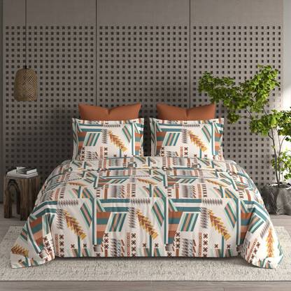 Barbarik Cotton King Flat 210 TC Printed Bedsheet