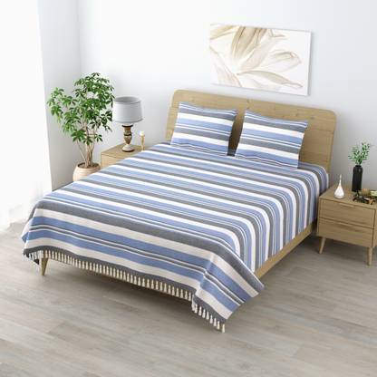 Flipkart SmartBuy 180 TC Cotton Double Self Design Flat Bedsheet
