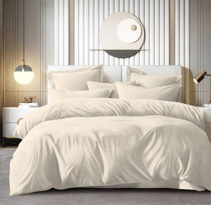 MANIQATEX Cotton King Flat 300 TC Solid Bedsheet