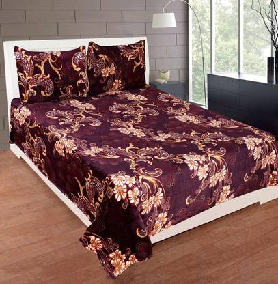 Maxo Velvet Queen Flat 390 TC Printed Bedsheet