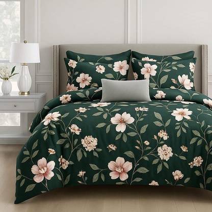 DECOR2ADMIRE Cotton Queen Flat 300 TC Printed Bedsheet
