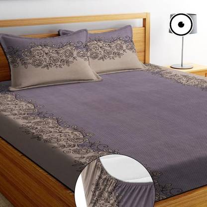 EXFAB 244 TC Cotton King Printed Fitted (Elastic) Bedsheet