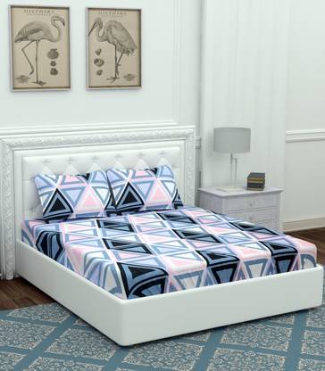 BEVI Microfiber Double Flat 300 TC Printed Bedsheet