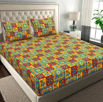 VAS COLLECTIONS 160 TC Cotton Double Abstract Flat Bedsheet
