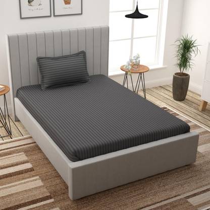 EVAN 300 TC Cotton Single Striped Flat Bedsheet