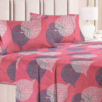 VAS COLLECTIONS Cotton Double Flat 160 TC Floral Bedsheet