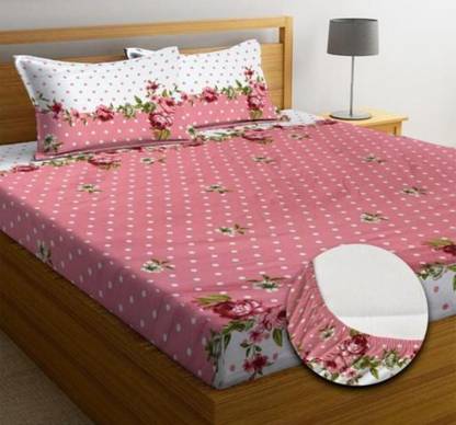 DC Decor 280 TC Microfiber Double Printed Fitted (Elastic) Bedsheet