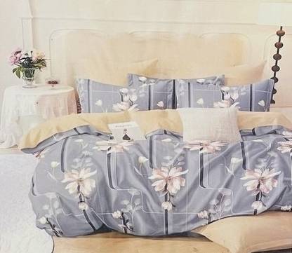 Siyas Cotton Double Flat 200 TC Floral Bedsheet