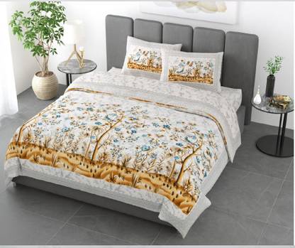SPARSH 1000 TC Cotton Double Jaipuri Prints Flat Bedsheet