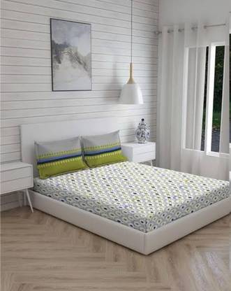Bashir 210 TC Microfiber King Printed Fitted (Elastic) Bedsheet