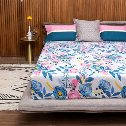 Urban Space 144 TC Cotton Double Printed Flat Bedsheet