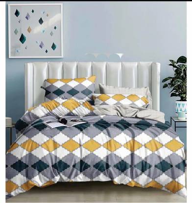 TYLORSTYLE 160 TC Cotton Double Geometric Flat Bedsheet