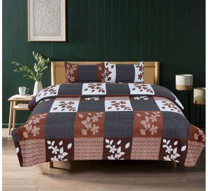 Flipkart SmartBuy 120 TC Microfiber Double 3D Printed Flat Bedsheet