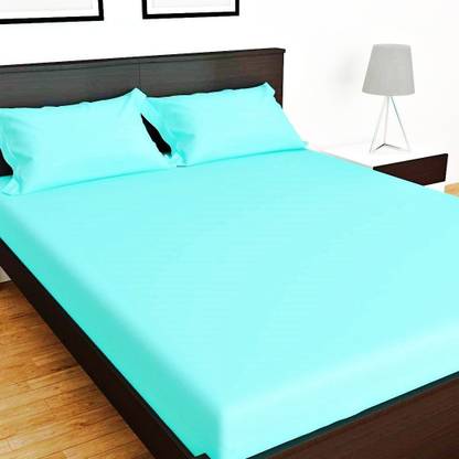 BEVI Microfiber Double Fitted (Elastic) 300 TC Solid Bedsheet