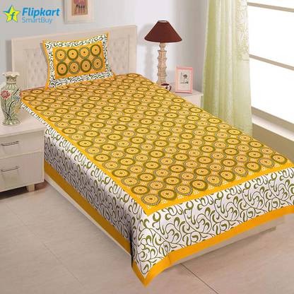 Flipkart SmartBuy Cotton Single Flat 180 TC Jaipuri Prints Bedsheet