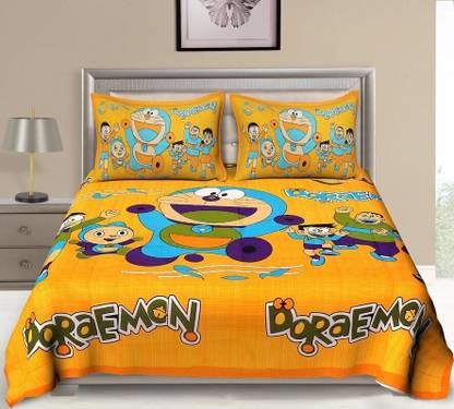 PETROSOLY 144 TC Cotton Queen Cartoon Flat Bedsheet