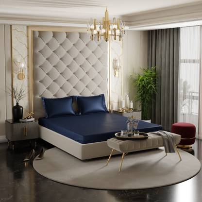 stoa paris 300 TC Polyester King Solid Fitted (Elastic) Bedsheet
