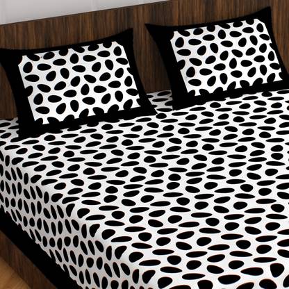 hntraders 144 TC Cotton Double Jaipuri Prints Flat Bedsheet