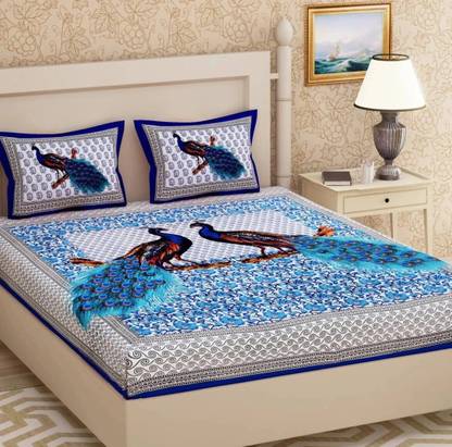 Cosito Cotton Double Flat 144 TC Printed Bedsheet