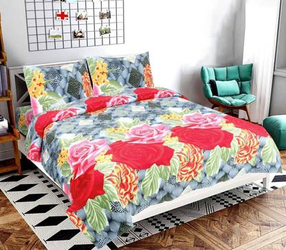 SHREE ANAND EXCLUSIVE VARIENTS 180 TC Polycotton Double Printed Flat Bedsheet