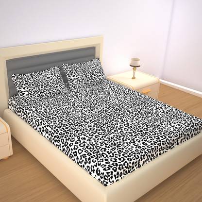 HOME PLUS STUDIO 144 TC Cotton Double Abstract Flat Bedsheet