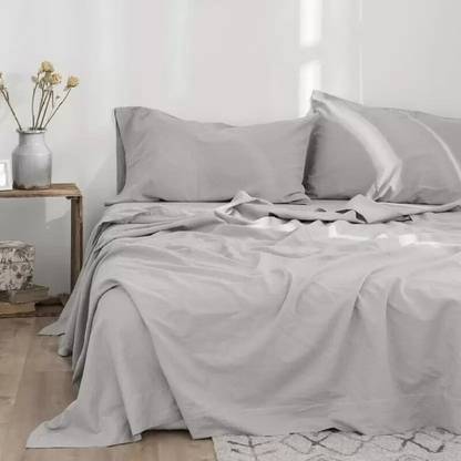 Hardeep 300 TC Microfiber Double Solid Flat Bedsheet