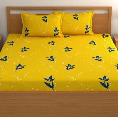 LOXICA 220 TC Microfiber King Printed Fitted (Elastic) Bedsheet