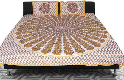 Home@shop Cotton Double Flat 228 TC Abstract Bedsheet