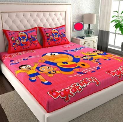 PahalArts Cotton Double Flat 144 TC Printed Bedsheet