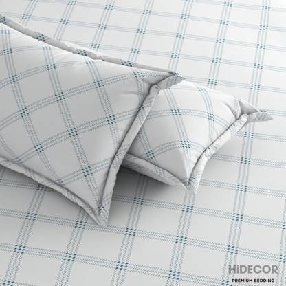 HIDECOR 280 TC Microfiber King Geometric Flat Bedsheet