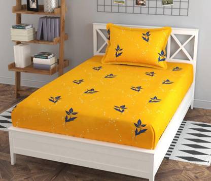 Rumps 220 TC Cotton Single Printed Fitted (Elastic) Bedsheet