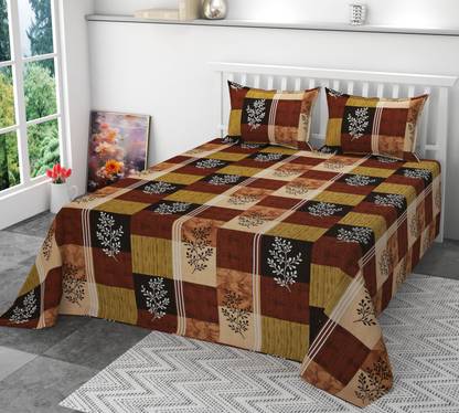 SCHp Cotton Super King Flat 320 TC Printed Bedsheet