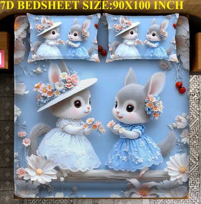 Laying Style Polycotton King Flat 400 TC Printed Bedsheet